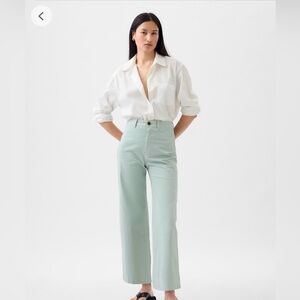 GAP High Rise Stride Wide Leg Khaki - ankle